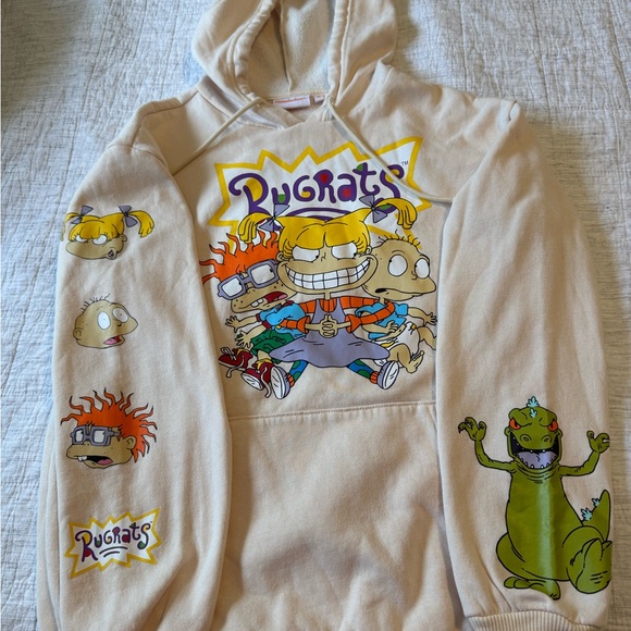 Nickelodeon Rugrats Cream Fleece Hoodie. Size medium men’s or women’s - Picture 3 of 5